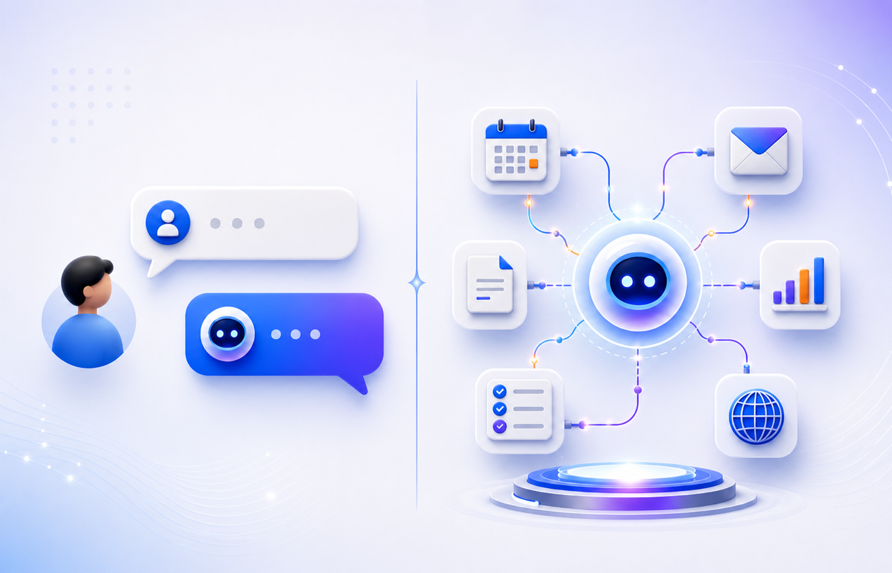 So sánh Chatbot AI hội thoại và AI Agent kết nối nhiều công cụ để thực hiện công việc